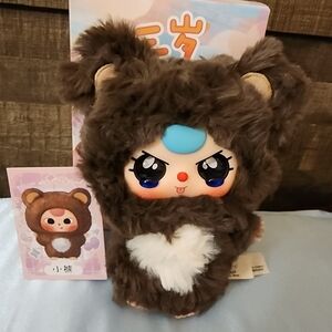 Authentic Baby Three-De-Lovely Plush. Confirmed Brown Bear w Special Crying Eyes